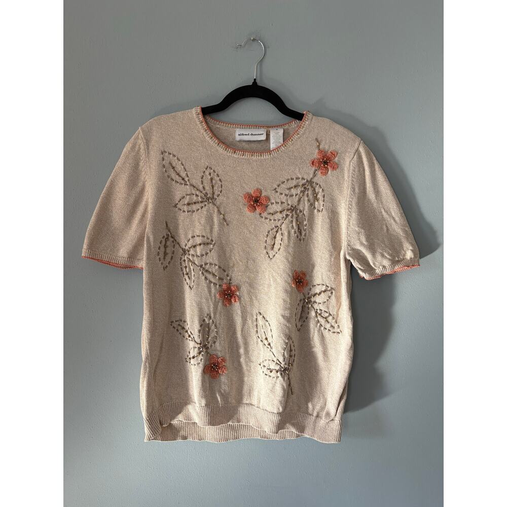 Alfred Dunner vintage 00s beaded embroidered blouse, womens size M